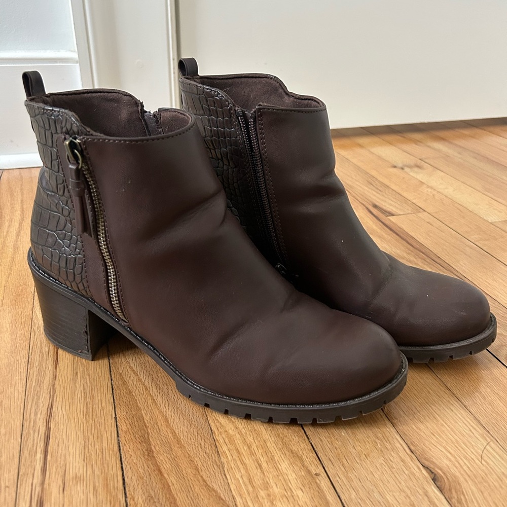 BareTraps Dark Brown Ankle Booties